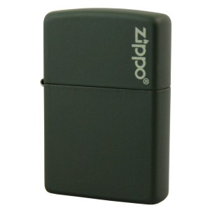 ジポー ZIPPO マットカラー カーキ ロゴ入り COLLECTION 221ZL Khaki Matte 正規代理店品 レギュラータイプ ネコポス便対応品