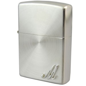 ジッポー ZIPPO イニシャルメタル M 両面スピン加工 レギュラーサイズ ネコポス便対応品