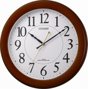 CITIZEN シチズン リズム時計工業 RHYTHM クロック 電波時計 茶色 8MY514-006