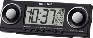 CITIZEN シチズン リズム時計工業 RHYTHM クロック 大音量電波目覚し 20種のアラーム音 フィットバトラージューク 黒色 8RZ177SR02[49034