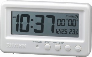 CITIZEN シチズン リズム時計工業 RHYTHM クロック 置き 時計 アクアプルーフ 防水 ・ タイマー 付き ホワイト 8RDA72SR03