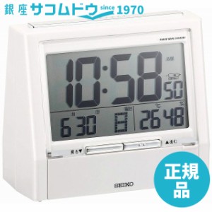 SEIKO CLOCK セイコークロック 目覚まし時計 トークライナー 音声時報 音声アラーム バイリンガル切替 カレンダー・温度・湿度表示 電波 