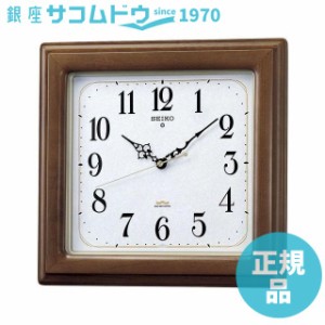 SEIKO CLOCK セイコー クロック KS298B 掛け時計 電波 アナログ 四角型 木枠 茶木地 KS298B