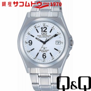 Q&Q キューアンドキュー 腕時計 ウォッチ 電波ソーラー ソーラーメイト アナログ ホワイト HG08-204 メンズ 腕時計