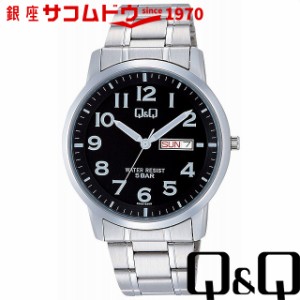 Q&Q キューアンドキュー 腕時計 ウォッチ ステンレスモデル アナログ ブラック W474-205 メンズ [メール便 日時指定代引不可]