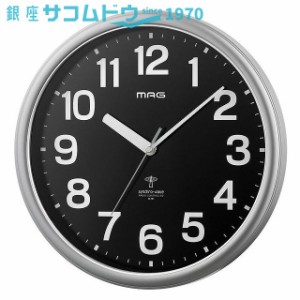 MAG マグ 掛け時計 電波時計 ナオス ステップ秒針 メタリック W-781SM-Z