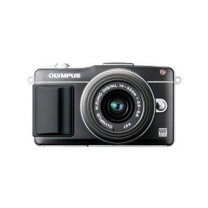 【中古　保証付 送料無料】OLYMPUS PEN mini E-PM2 レンズキット ブラック / デジタルカメラ /一眼レフカメラ/初心者/送料無料