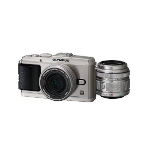 【中古　保証付 送料無料】OLYMPUS PEN E-P3 ツインレンズキット 　シルバー/ デジタルカメラ ミラーレス一眼 初心者/送料無料