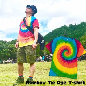 タイダイ tシャツ レインボー EDM ファッション ネオンカラー BOHO コーデ パリピ ファッション フェス ファッション アジアン エスニッ