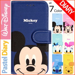 送料無料(速達メール便) Disney Pastel Diary 手帳型 ケース iPhone 12 Pro Max mini 11 XR Galaxy S20+ 5G Note10+ S10+ S9+