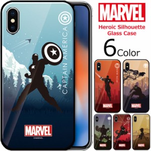 送料無料(速達メール便) MARVEL Heroic Silhouette Glass バンパー ケース iPhone 11Pro Max XS XR Galaxy S10