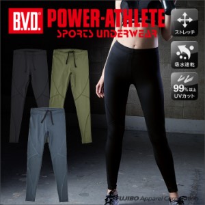 50%OFF レギンス WEB限定 BVD レディース POWER-ATHLETE ミディアムハード ロングスパッツ M/L/LL PLAA60