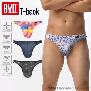 【WEB限定】BVD インゴム Tバック アニマル タイダイ ドットカモフラ バースト プリント柄 男性 下着 吸水速乾 RT451