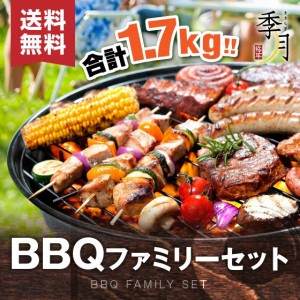 バーベキュー 焼肉 ファミリーセット 牛カルビ 厚切りハラミ ホルモン 豚肉 鶏肉 合計1.7kg 約5人前