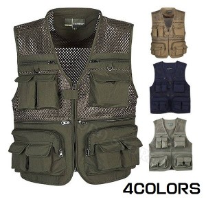 カメラマン ベスト メンズ アウトドアウェア メイクベスト お釣り 登山服 作業服 ミリタリー 軍服 多機能 メッシュ