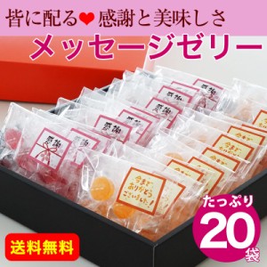 ギフト 贈り物 プレゼント 送料無料 梅、みかんのメッセージゼリー5粒×20袋 化粧箱入 内祝 配りもの お礼 御菓子 お菓子 退職祝い 大量 