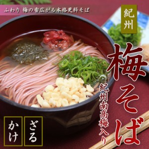 お中元  ギフト紀州南高梅肉入 紀州 梅そば 300g（3人前）【全国送料無料】★2箱ご購入でめんつゆ6食分プレゼント！（1箱におまとめでお