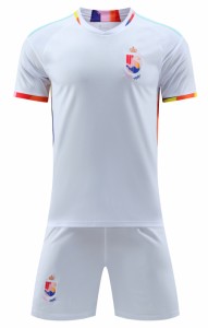 B84 ベルギー代表 2022年ワールドカップ アウェイ 大人用、子供用 半袖 上下着ノーブランド品のレプリカサッカーユニフォーム番号個人名