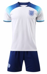 B89 イングランド代表 2022-2023年 ホーム 大人用子供用 半袖 上下着ノーブランド品のレプリカサッカーユニフォーム番号個人名は自由にカ