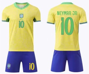 H336 サッカーユニフォーム ブラジル代表2024/2026年シーズン ホーム ＃10 大人用、子供用 半袖　上下着 ノーブランド品のレプリカ