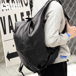 リュック メンズ バックパック ディバッグ デイバッグ ステッチ BAG PU 皮 レザー V系 ビジュアル系 ストリート系 韓国 お兄系衣装