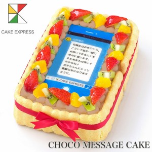 SNS風メッセージケーキ フルーツ生チョコクリーム 22×14cm バースデーケーキ 誕生日ケーキ 【送料無料】