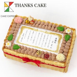 表彰状ケーキ オリジナルメッセージ生クリーム 22×14cm バースデーケーキ 誕生日ケーキ 【送料無料】 感謝状 賞状 定年 