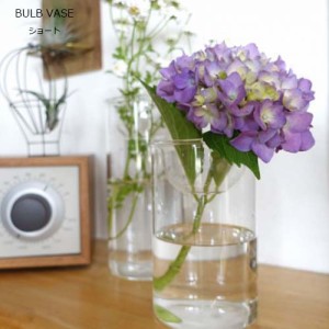 水栽培ガラスベース  ショート 花器 花瓶 フラワーベース BULB VASE　水耕栽培