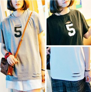 メール便 送料無料 大きいサイズ NO．５ ダメージチュニックＴシャツ Tシャツ LL〜4L ワンサイズ フリーサイズ ゆったりサイズ トップス