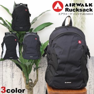 AIRWALK デイパックリュック 軽量 通勤 通学 メンズ リュックサック 撥水 SDGs リサイクル素材 A4 大容量 PCバッグ ブラック A2152013