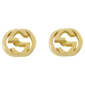 グッチ ピアス GUCCI レディース メンズ ユニセックス インターロッキングG スタッド 18KYG イエローゴールド アクセサリー INTERLOCKING