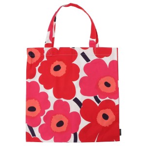 マリメッコ バッグ marimekko レディース ユニセックス ウニッコ柄 ファブリック トートバッグ エコバッグ レッド/ホワイト Pieni Unikko