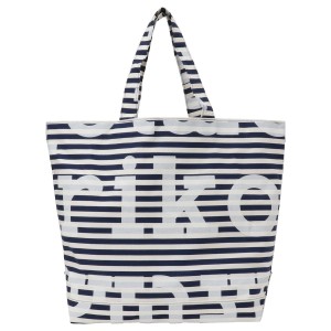 マリメッコ バッグ marimekko レディース ユニセックス 091177 150 マリロゴ×ボーダー柄 トートバッグ ダークブルー×オフホワイト Ahke