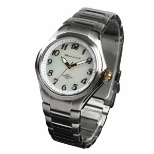 マウロジェラルディ 腕時計 レディース ウォッチ Mauro Jerardi チタン ソーラー ホワイトシェル文字盤 MJ040-4