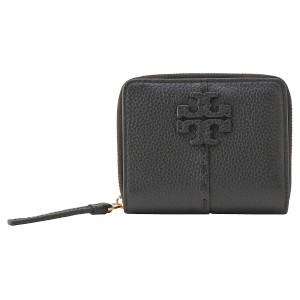 トリーバーチ 財布 Tory Burch レディース マックグロー ダブルTロゴ 二つ折り財布 ブラック ジップ コンパクト ウォレット