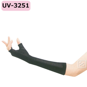 おたふく手袋 UV手袋 アームカバー UV-3251 指なし メッシュ セミロング手袋 （1双） 【メール便送料無料】