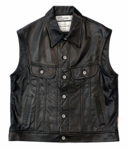 ダイリク ライダースジャケットベスト ブラック 牛革 Leather Vest 22ss メンズ SIZE S DAIRIKU 中古