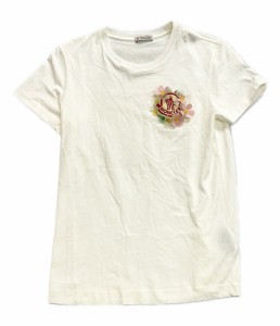 モンクレール シモーンロシャ ロゴ半袖Tシャツ 花フリル装飾付き レディース SIZE 38 MONCLER×SIMONE ROCHA 中古