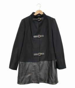 バイマレーネビルガー ウール・レザー切替コート レディース SIZE 38 (M) BY MALENE BIRGER 中古