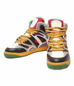 美品 グッチ ハイカットスニーカー ヴィンテージ加工 BASKET 661303 メンズ SIZE 6 (S) GUCCI 中古