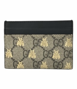 美品 グッチ カードケース パスケース 蜂モチーフ GGスプリーム 233166 572353 レディース  GUCCI 中古