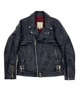 アンダーカバーイズム ライダースジャケット double leather jacket navy メンズ SIZE 1 UNDERCOVERISM 中古