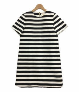 ケイトスペード シルク混 半袖ワンピース ボーダー柄 レディース SIZE 2 (M) kate spade 中古