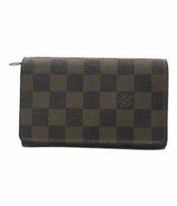 ルイヴィトン 二つ折り財布 ポルトフォイユ トレゾール ダミエ エベヌ N61736 レディース Louis Vuitton 中古