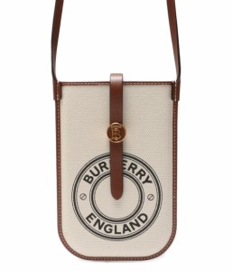 美品 バーバリー ショルダーバッグ フォンポーチ キャンバス レディース BURBERRY 中古