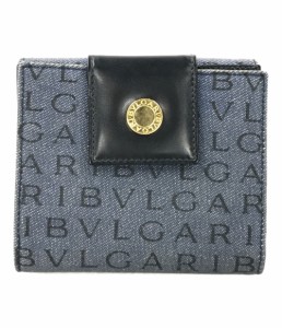 ブルガリ 二つ折り財布 Wホック デニム レディース Bvlgari 中古