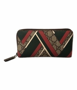 グッチ ラウンドファスナー長財布 GGシェブロン 429223 メンズ GUCCI 中古