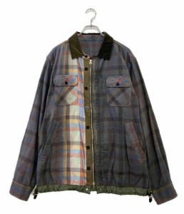 サカイ シャツブルゾン Plaid Shirt 22AW メンズ SIZE 3 sacai 中古