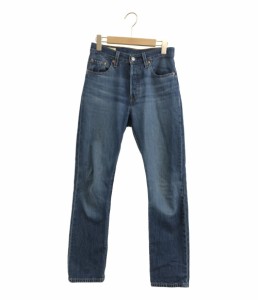 リーバイス 501 ボタンフライ レギュラーストレート デニム ユーズド加工 レディース SIZE W25 L30 (M) LEVI’S 中古