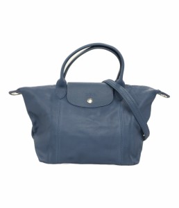 ロンシャン 2way ハンドバッグ ショルダーバッグ 肩掛け ル プリアージュ キュイール レディース  LONGCHAMP 中古